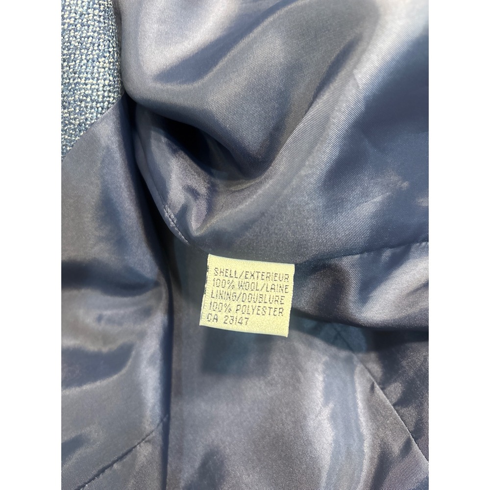 Talbots Womens Blue 100% Wool 3 Button Blazer and Pant Suit Set 14 Professional - Picture 4 of 15